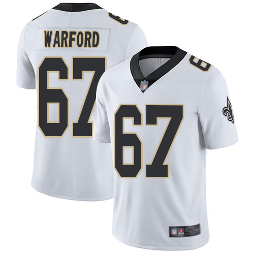 Men New Orleans Saints Limited White Larry Warford Road Jersey NFL Football 67 Vapor Untouchable Jersey